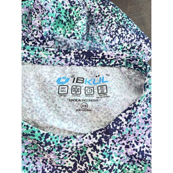 IBKUL UPF 50+ Long Sleeve Performance Shirt Womens Size XS Print Mesh Golf Top - Picture 6 of 7